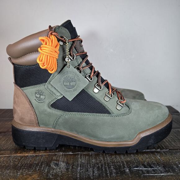 NEW Timberland Field Boot 6 Inch Waterproof Boot Mens Size 10 Combat Green Brown - Picture 1 of 11